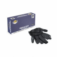 Чёрные виниловые перчатки, размер M 100 шт