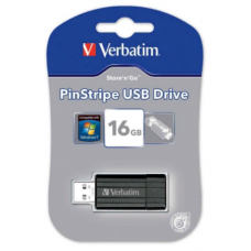 Verbatim USB 16GB Pin Stripe Black